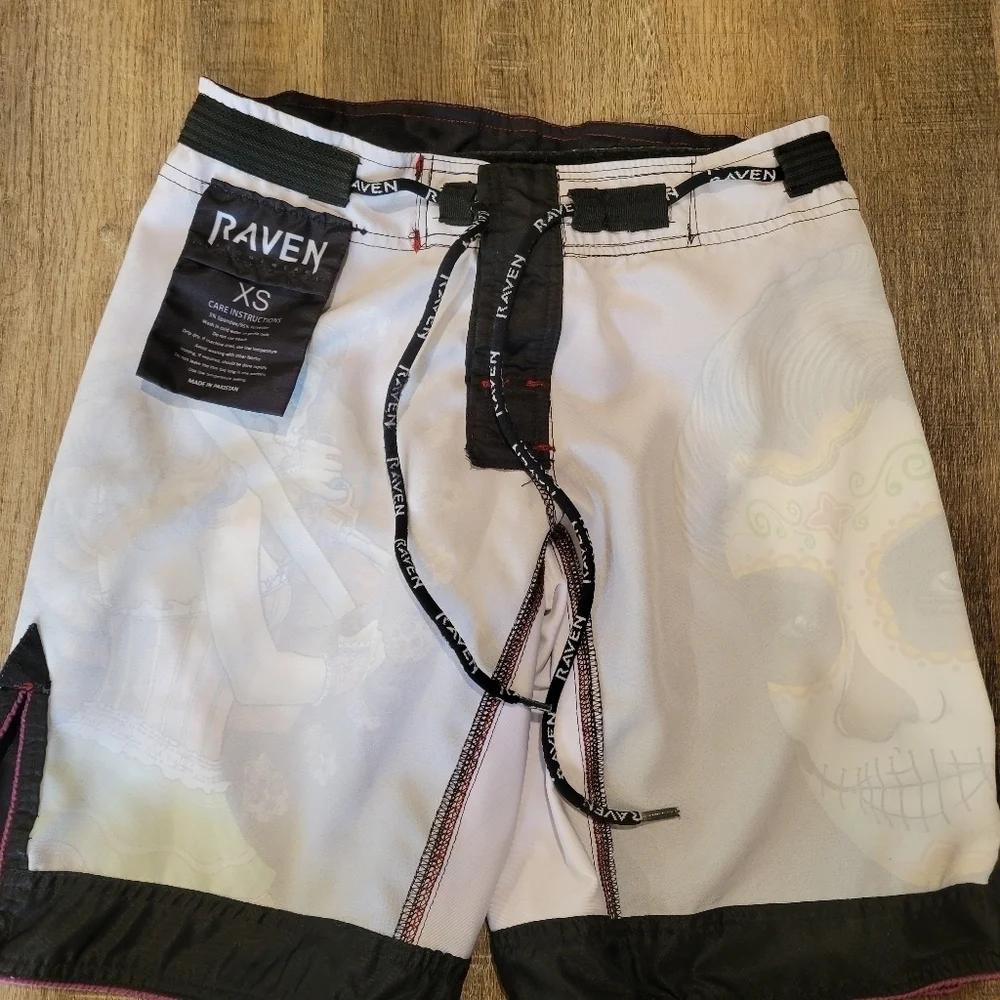 RAVEN Colorful Day of the Dead Board Shorts